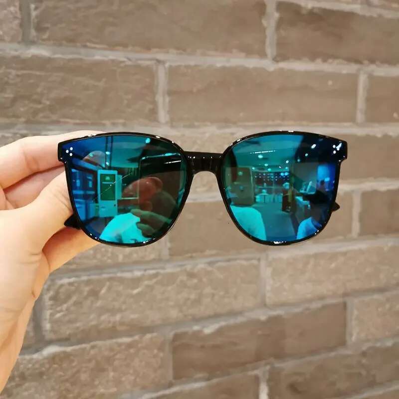 New Children Shape Round Girl Boy Shiny coating Double Color Vintage Sunglasses UV Protection Glasses Child Goggles