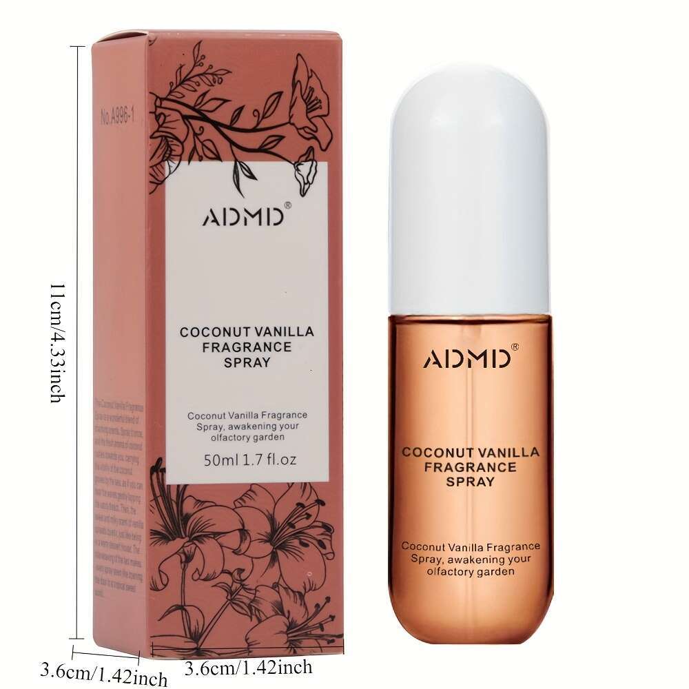 1.7 oz Women's Spray Natural Scent - Vanilla Coconut Sandalwood Body Fragrance, Gift for Girlfriend