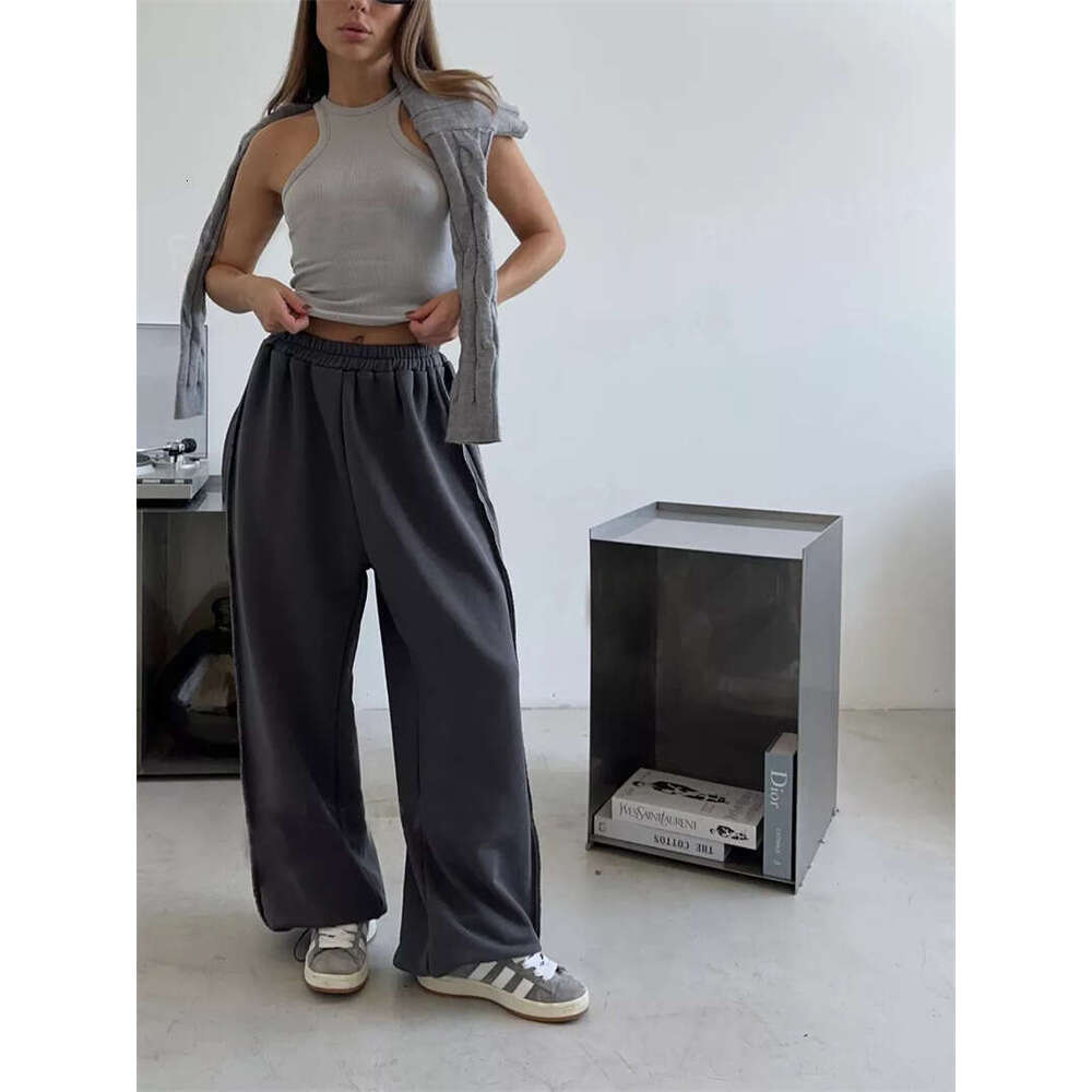 Amazon Cross-Border European And Women's American Street Style Loose Casual Pants Fashion Versatile Elastic Waist Sweatpants B5