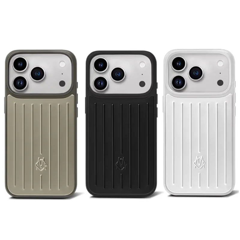 RIM Phone Case Suitcase Designer iPhone Case for Apple iPhone 17 Pro Max 16 15 Polycarbonate Aluminum Alloy MagSafe Weave Back Cover With Box