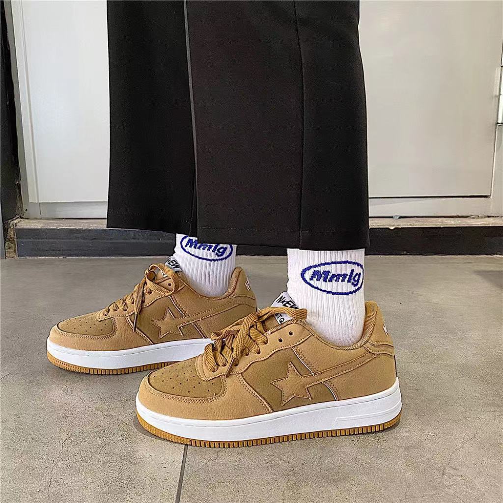 2025 New arrival unisex skate shoes hot sale free shipping casual women men shoe blue yellow star pattern outdoor sneakers plus size 36-44