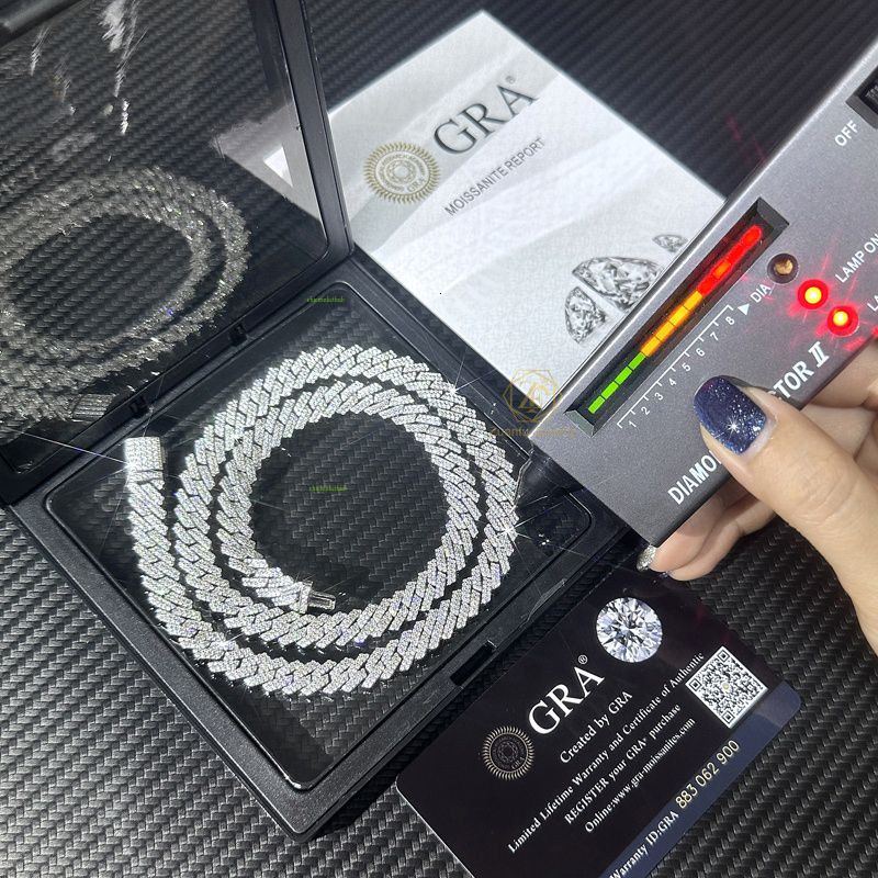 jewelry chains for men 14mm bracelet women sier k chain pass dia tester GRA VVS moissanite cuban necklace personalize gift