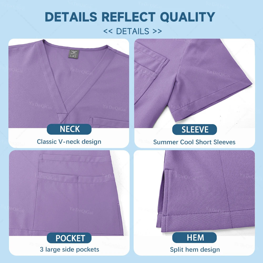 Unisex Scrub Set Women Men Beauty Costume Nurse Uniforms Nursing Clothes Nurse Doctor Dentist Workwear Wholesale 251104
