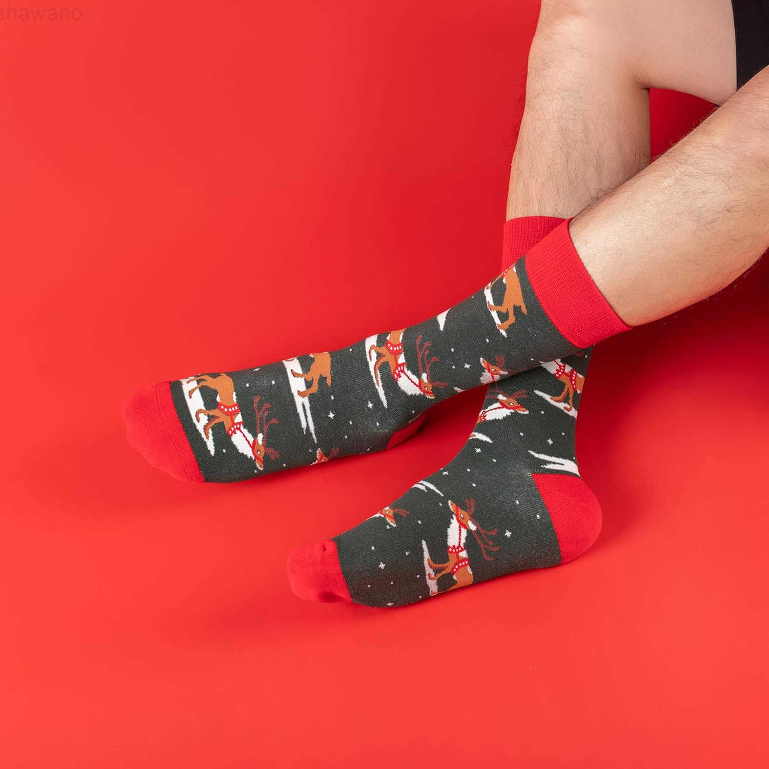 4 Pairs Christmas Socks for Men Christmas Gifts for Father Fun Novelty Cotton Crew Socks Stocking Stuffers for DadW251105