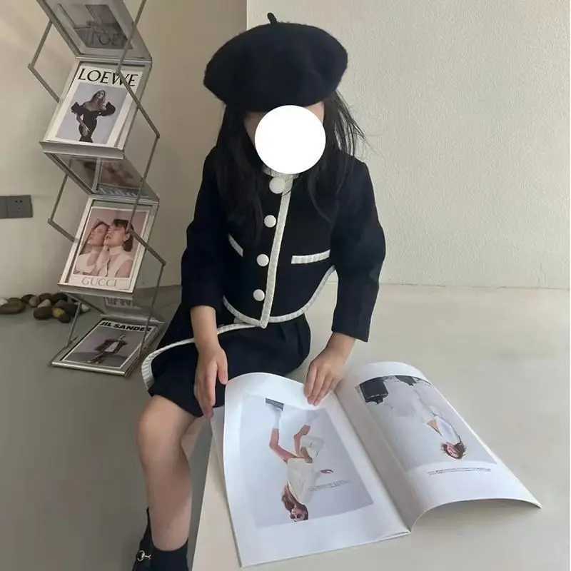 2pcs Girls Sweet Sets Kids Winter Autumn Long Sleeves Princess Top and Skirt Birthday Designed Uniform Luxury Party 2-7 Years Y251105