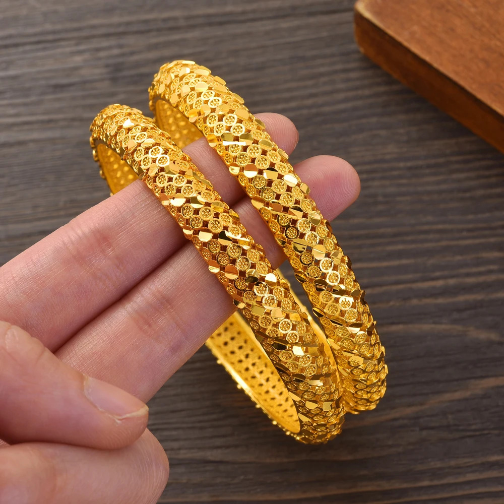 Bangrui 24K Dubai Gold Color Wedding Jewelry For Women Men Saudi BraceletBangles Jewelry 251031