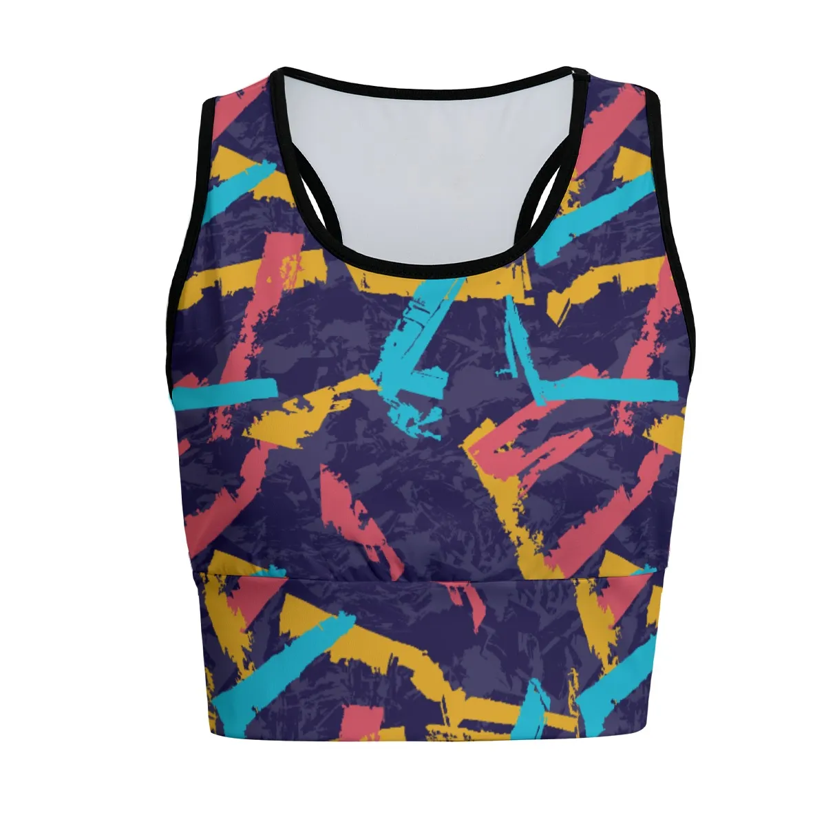 Women's Sports Bra All-Over Print, Supportive Workout Top with Chest Support, Fashion Fitness Bra for Yoga & Casual Wear