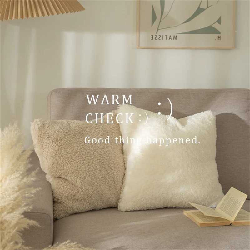Plush Cushion Cover Cozy Faux Fur Pillow Cover For Sofa Living Room Car 4545 Decorative Pillows Nordic Home Decor Pillowcases Y251105