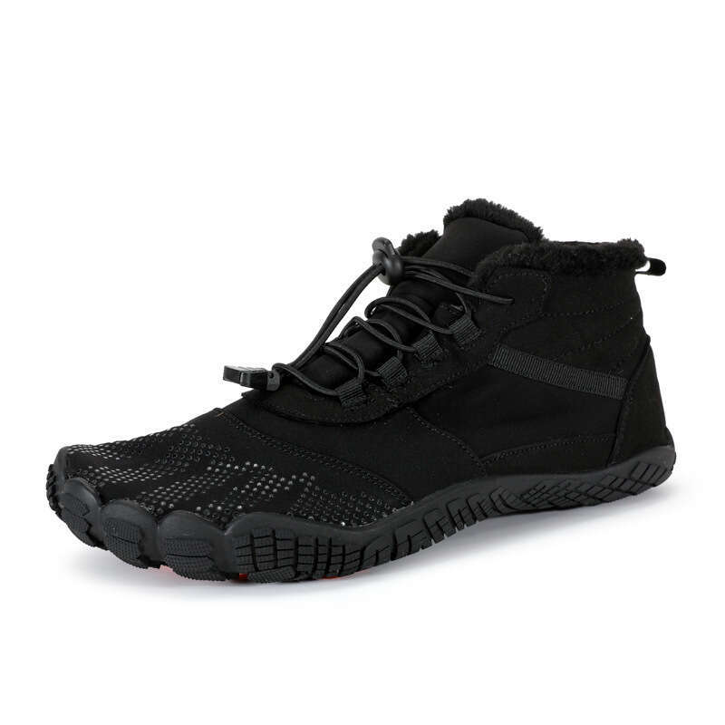 Five Finger Elastic Strap Wading Shoes, Large, High Top, Winter Snow Boots, Couple Style, Plush and Warm Cotton Shoes 6809