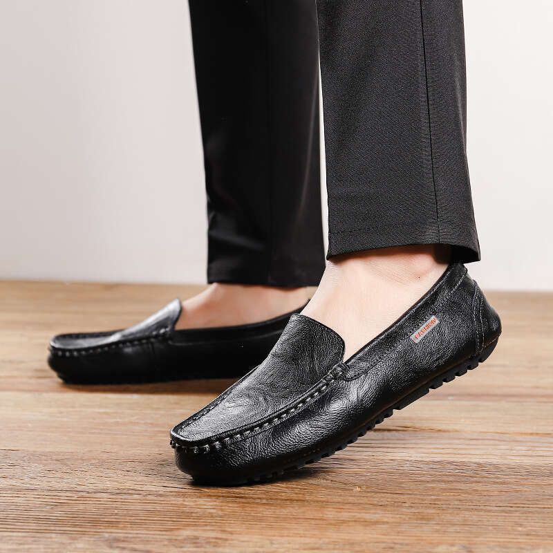Large size cowhide bean sizes 37-47, lazy driving men, new British casual shoes for men
