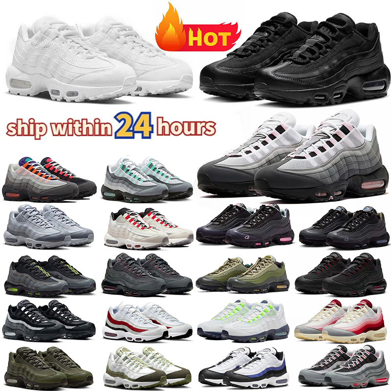 casual shoes Mens Trainers 95s Classic Triple Black White Cool Grey Olive Men Women Outdoor Sneakers Mens Casual shoes