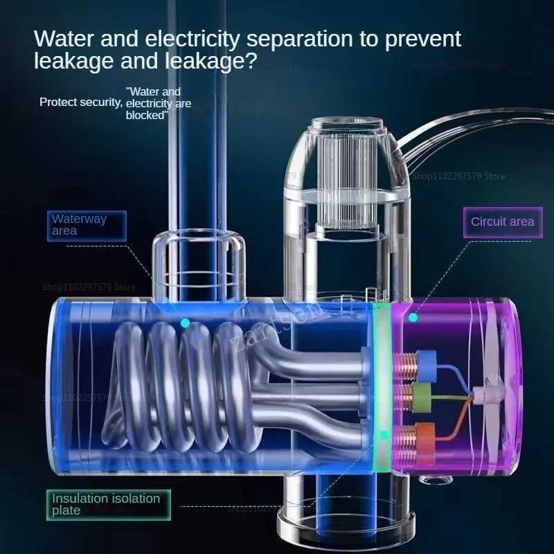 220V 3000W Instant Hot Water Heater Faucet Tankless Electric Tap with 360 Rotatable Spout LED Digital Display 2025 new Y251104