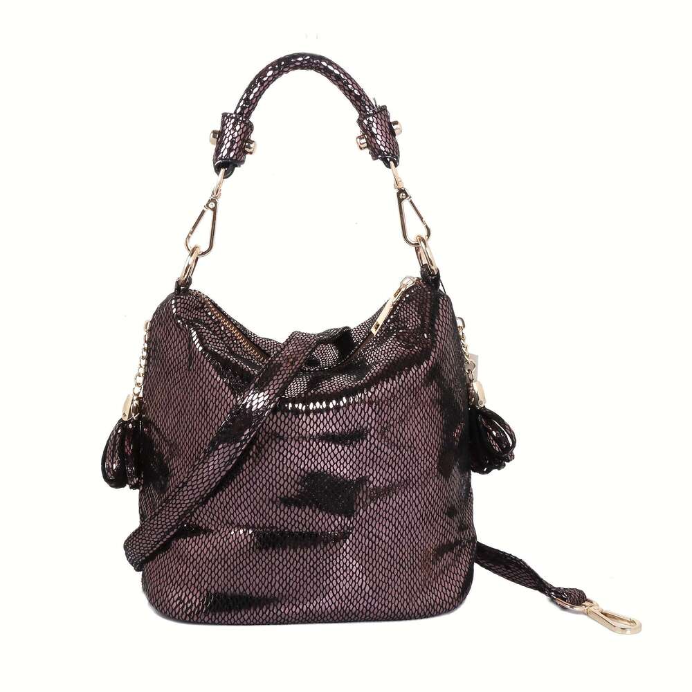 Women's Stylish Snake Print Shoulder bags Solid Color Handbag Crossbody Bag With Adjustable Strap