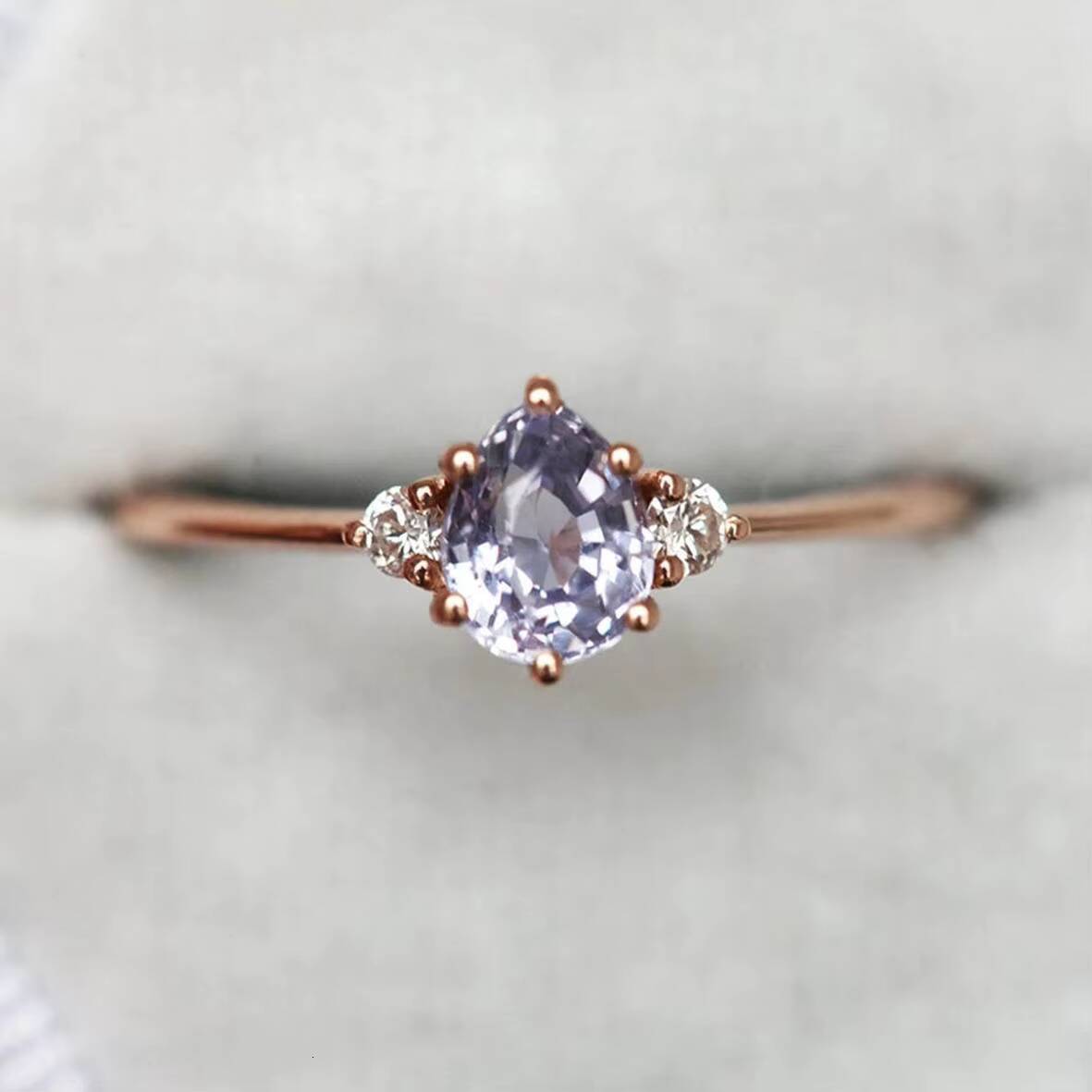 Wholesale 925 Sterling Silver Jewelry Morganite Wedding Ring Set Morganite Ring