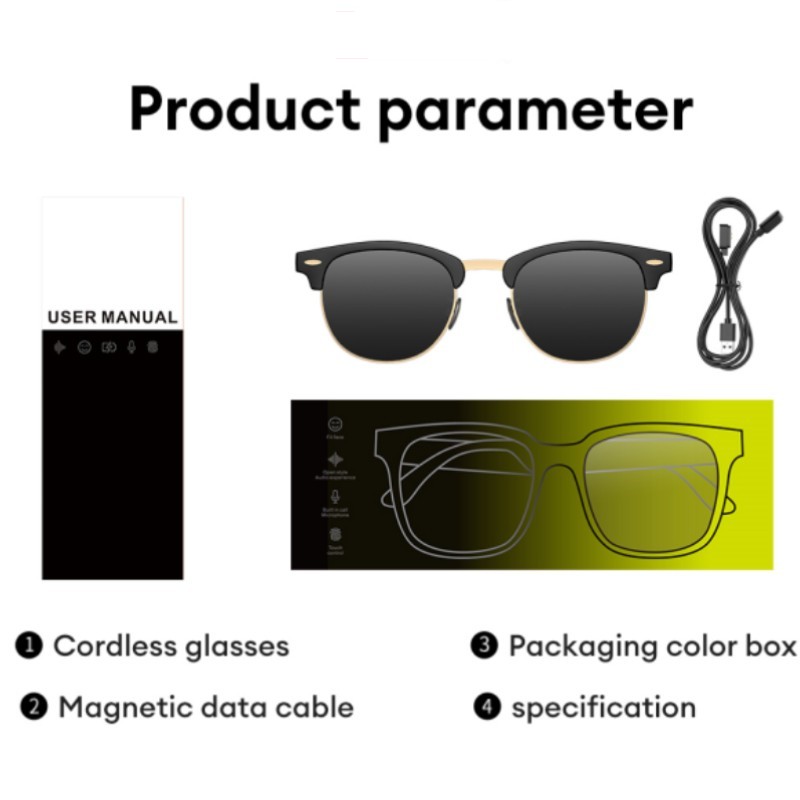 PAXA Bluetooth smart glasses with automatic adjustment wireless Bluetooth earphones anti blue light sunglasses waterproof UF-C8 Ultra