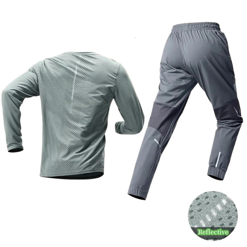 High quality set mens quick drying sportswear breathable fitness sweatshirt cool T-shirt pants 250403