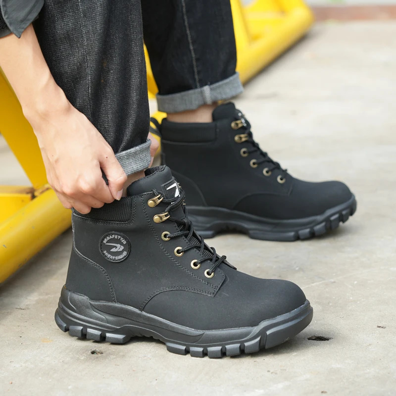 Safety Shoes Steel Toe Work Shoes Men Lightweight Midsole Industrial Work Boots Anti-puncture Protection Tactical Boots 251104