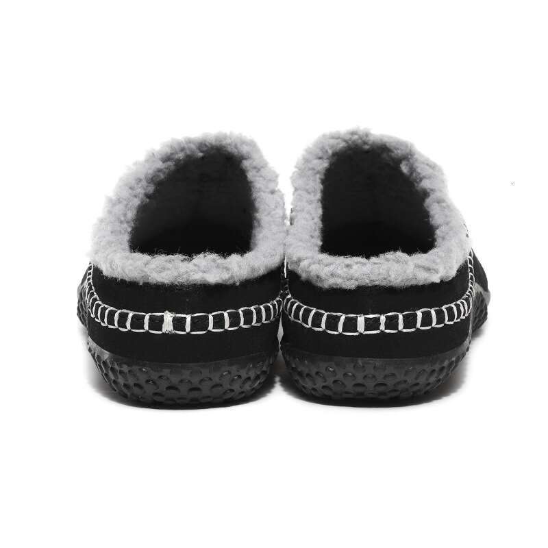 Large size men's with winter fleece, indoor cotton slippers for lazy people, casual toe shoes BY-9