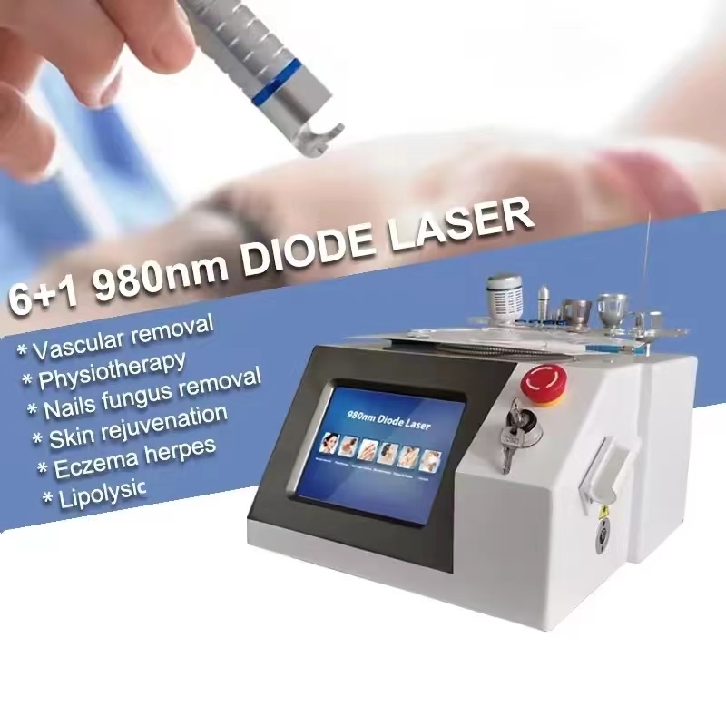 Semiconductor Laser 6-In-1 980nm Laser For Removing Fat, Spider Nevi, Vascular Cleaning, Nail Fungus Beauty Machine