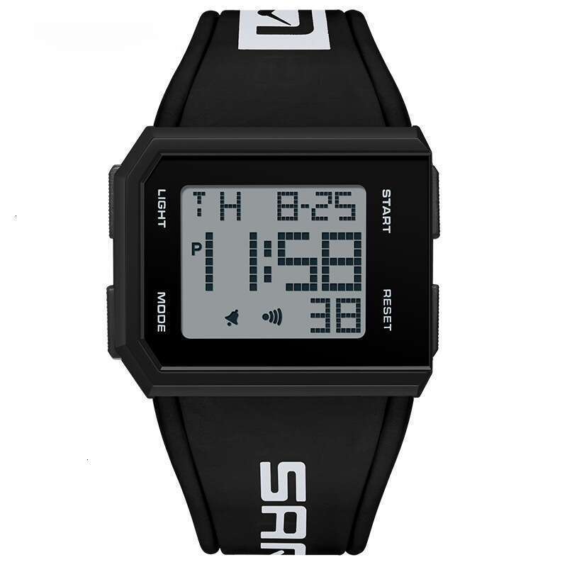 DHwatches Sanda Square Watch Men and Women, Single Display Luminous Electronic Watch, Multifunctional Personality Wristwatch for Teenagers