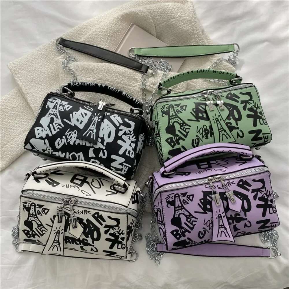 2024 Design Leather And Purse Fashion Crossbody For Graffiti Handbags Shoulder Bags Women Bag