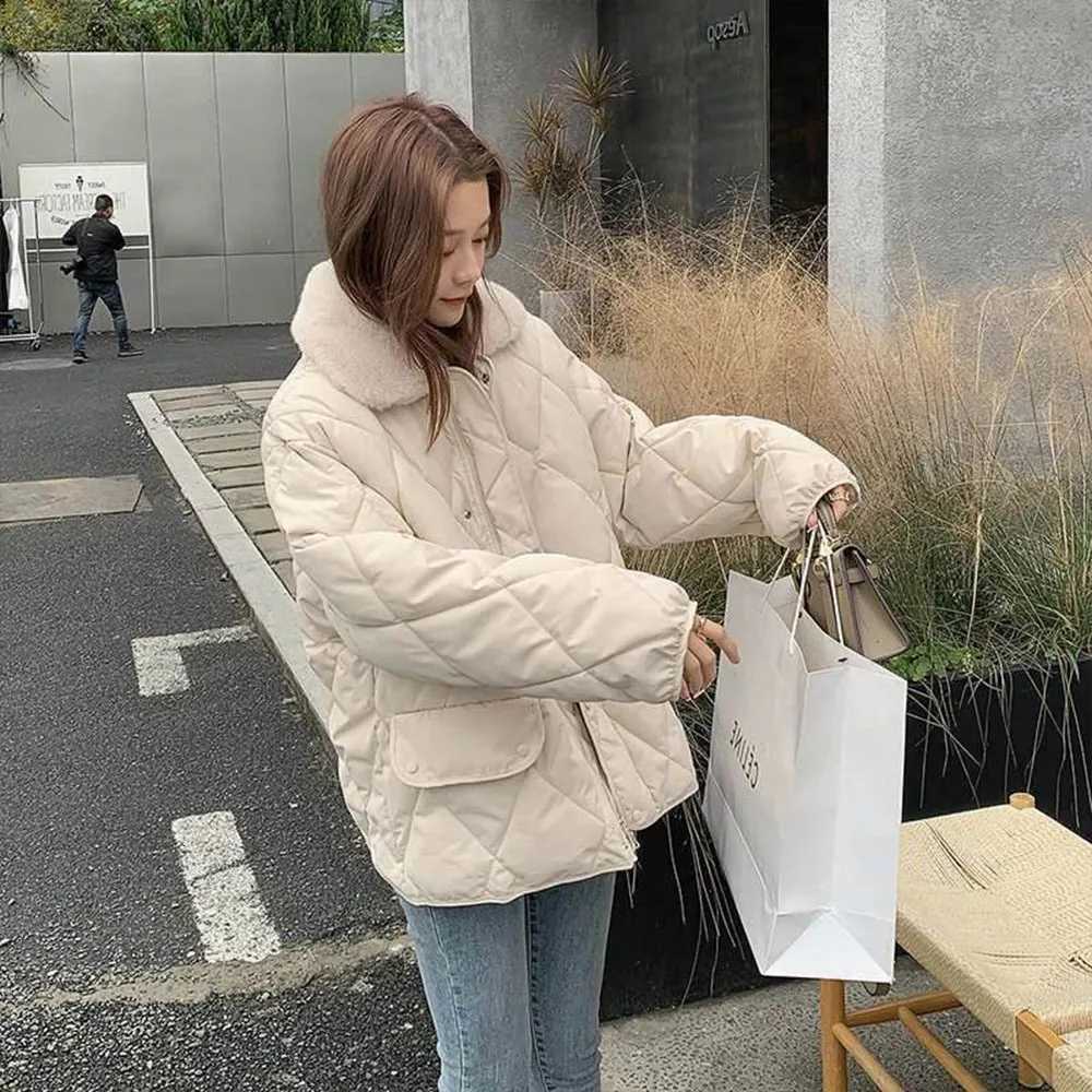 Winter Paekas Womens Demi-season Jackets Quilted Loose Warm Korean Fashion Down Coats Casual Soft Bomber Jacket Loose CardiganT251105