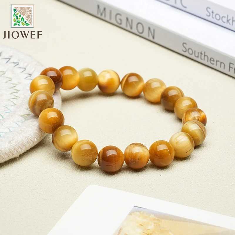 Smooth Golden Tiger Eye Stone Handmade Round Beadss Couple Energy Yoga Women Jewelry Lover Gifts 6/8/10/12mm C251105