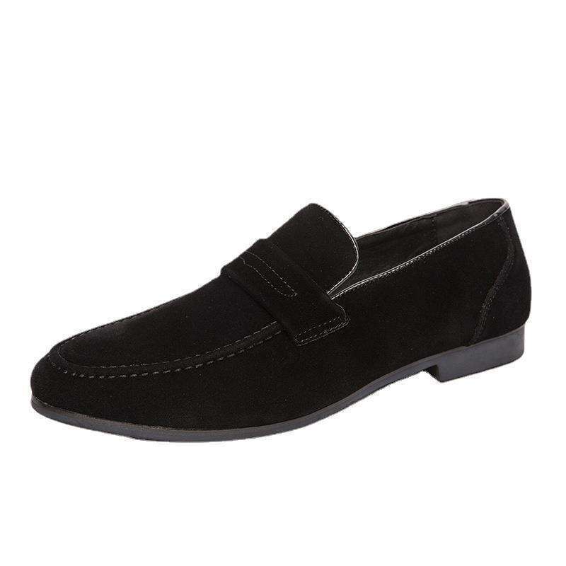 British style lazy small leather shoes, daily casual loafers, plus size one foot fashionable and trendy men's shoes