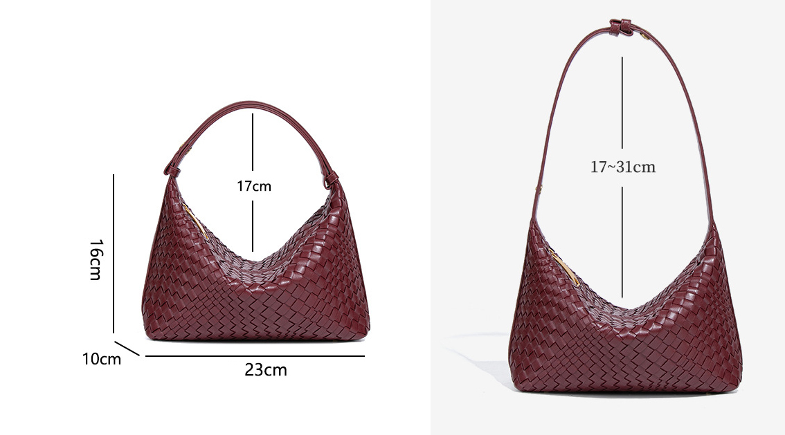 Woven Handbag Handmade Designer Bag Luxury Woven Shoulder Bag for Women PU Leather Bag Fashion Purse Hobo Bag Ladies Small Tote Bag Under Arm Bag Pari