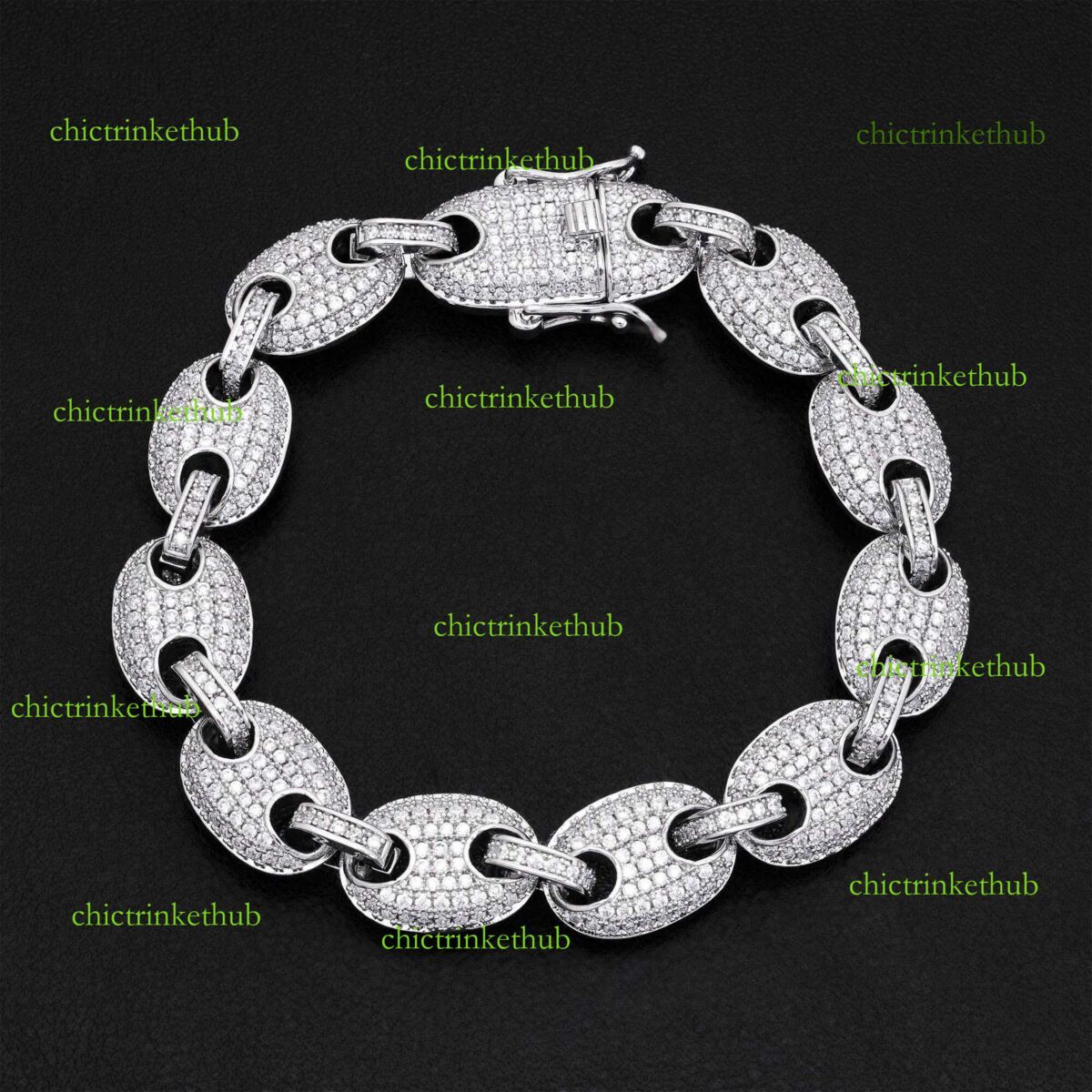 Fine jewelry mens women fashion pass tester s sterg sier with d color vvs moissanite dia cuban bracelet