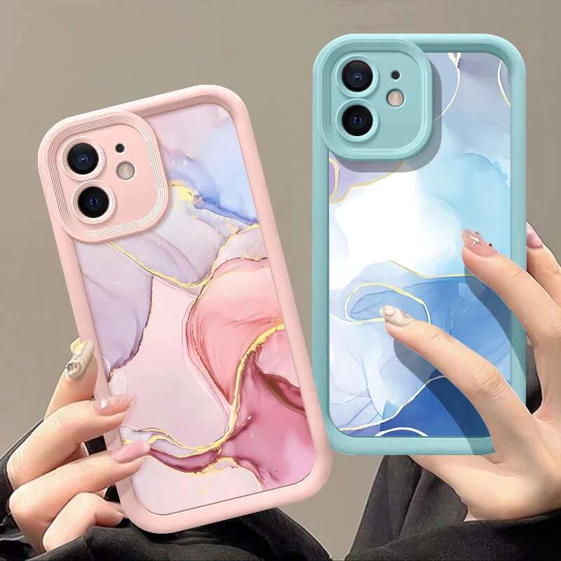 Colorful Marble Case For iPhone 16 14 Max 13 12 Pro 11 15 Plus X XS XR 7 8 Candy Color Silicone Soft Phone Cover Fundas
