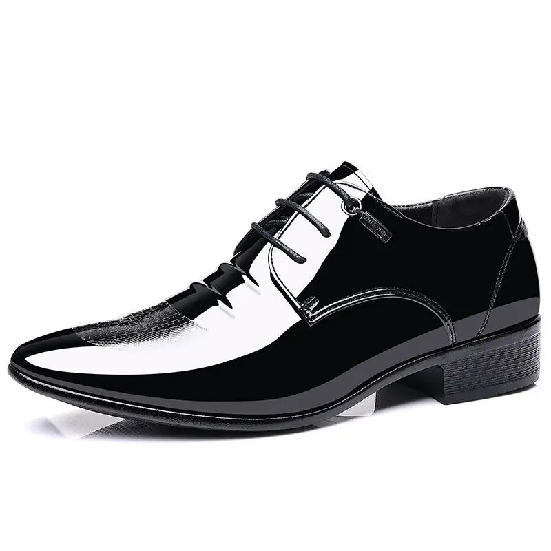 Patent Leather Black Lace Up Pointed Toe Mens Formal Shoes 2025 Style Low Price Office 39 Suit Social Shoe Male 251103