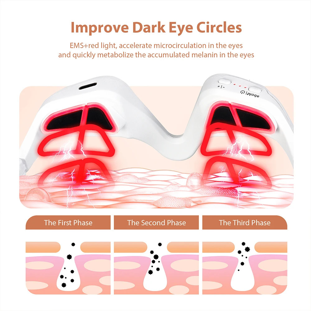 Foreverlily Eye Massager Relieves Eye Fatigue Eyes Massage Glasses Eye Fatigue Relief Massager Under-Eye Glasses Massager 250409