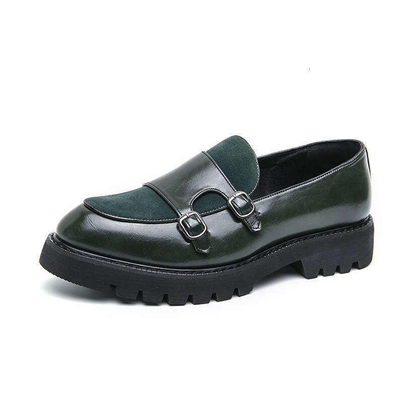 Large men's big toe thick soled height increasing casual shoes, sizes 38-46, 2024 Spring and Autumn new business leather shoes