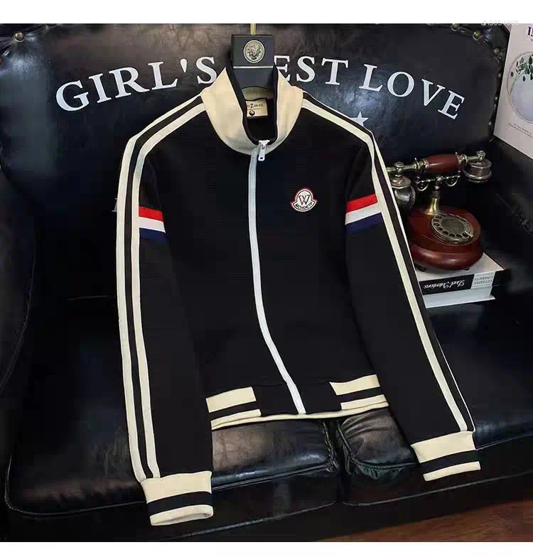 Mens Tracksuit Jacket Splicing Cardigan Sweater Warm Casual Sportswear for Spring and Autumn 5481
