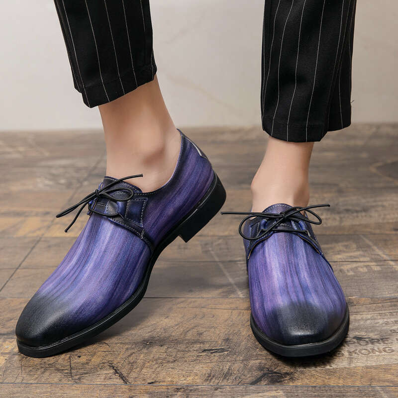 Large sizes 38-48, gradient color shoes, men's casual trend, personalized small leather shoes