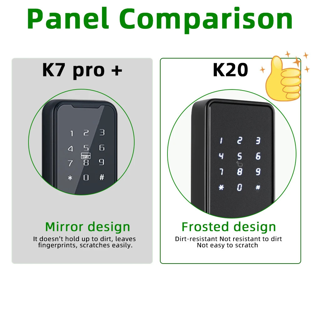 2024 RAYKUBE K20 9-language Biometric Fingerprint Door Lock Electronic Door Lock with Tuya APP/IC Card/Password/ Key Unlock 250402