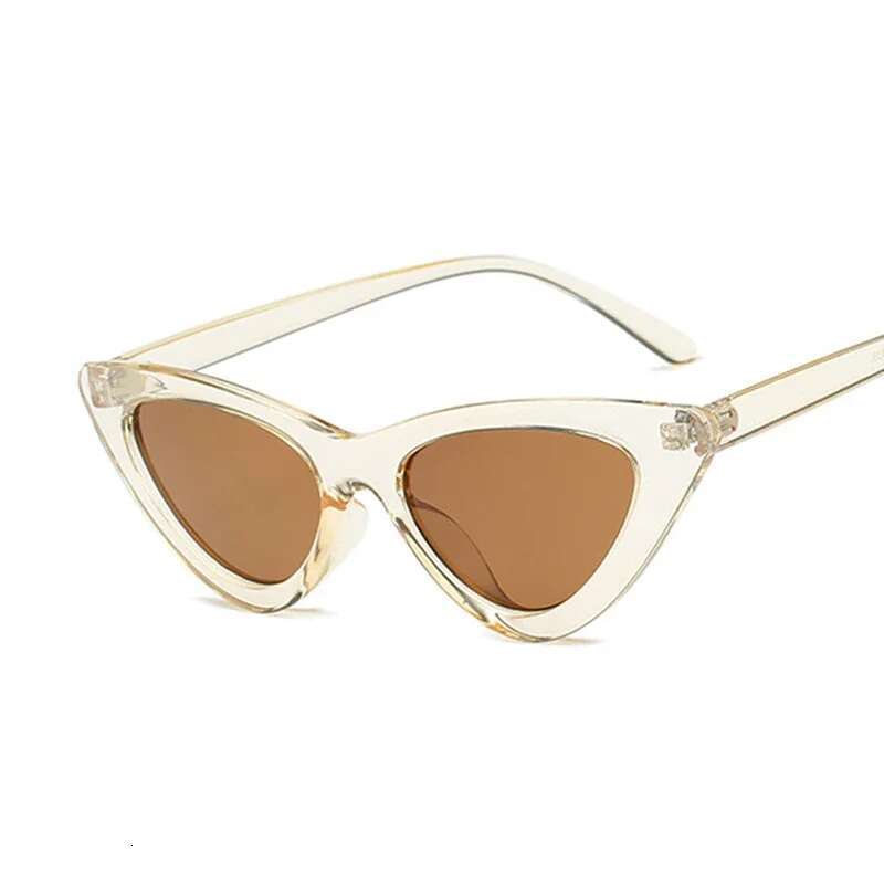 Cute Sexy Vintage Cat Eye Sunglasses Woman Small Black White Triangle Retro Ladies Sun Glasses Leopard Female Oculos De Sol