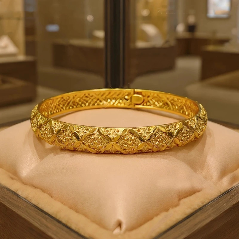 Dubai Kurdish Turkish Gold Plated Bangles for Women Middle East Wedding Accessory Bridal Bracelets Jewelry 251031