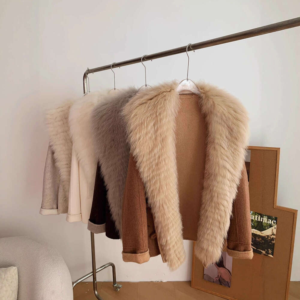 Winter Fate Detachable Fox Collar Double-Sided Wool Coat Fur 2025 New Woolen Jacket For Women