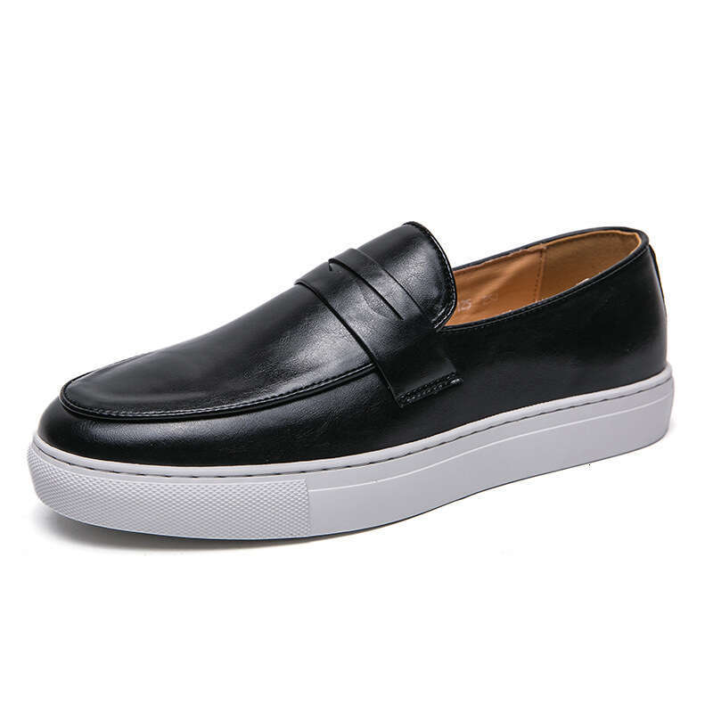 Large leather sizes 38-47, open mouth laughing loafers, casual men's shoes, fashionable flowing loafers