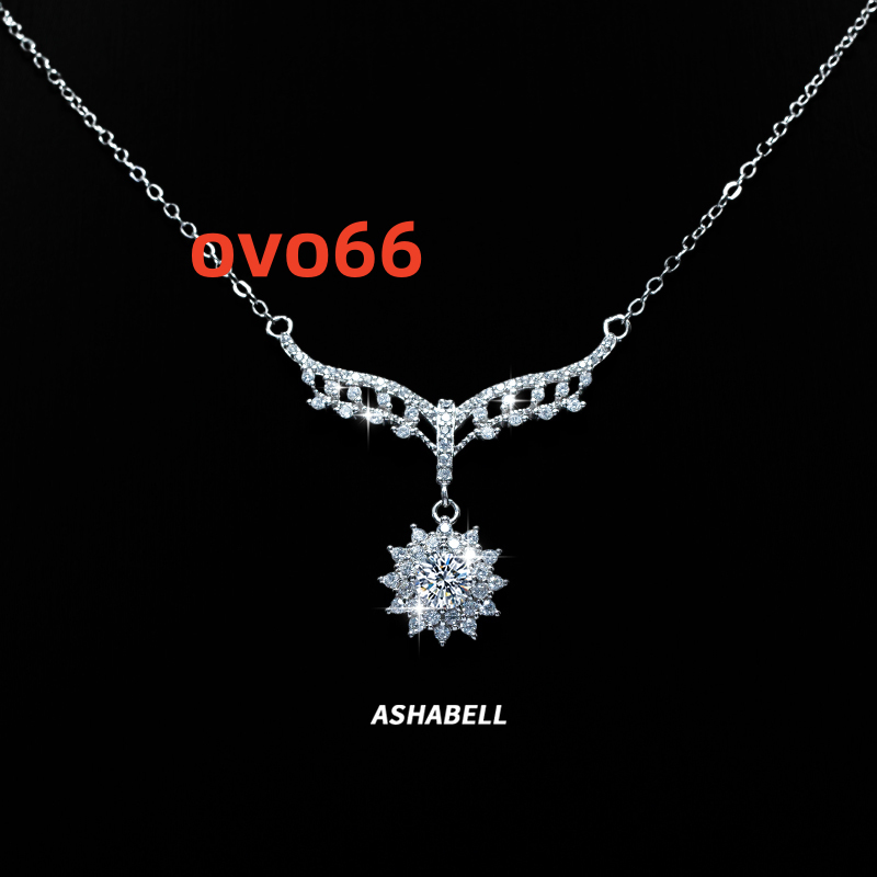 Solitaire Diamond Necklace Jewelry Moissanite Pendants and Chain S925 Sterling Silver Sparkling Angel Wing Butterfly