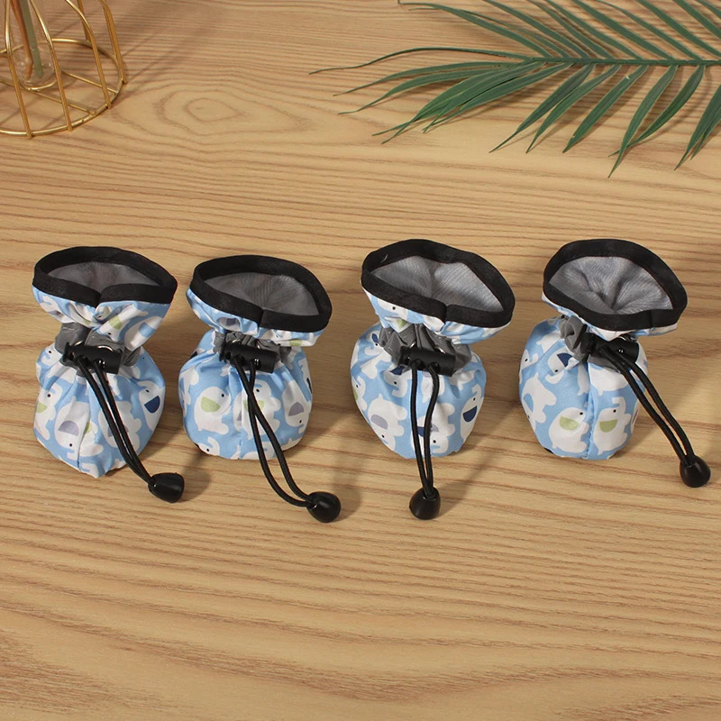 4pcs Pet Dog Shoes For Small Large Dogs Cat Anti-slip Soft Adjustable Paw Boots Chihuahua Socks Dachshund Puppy Outdoor Sneakers 250402