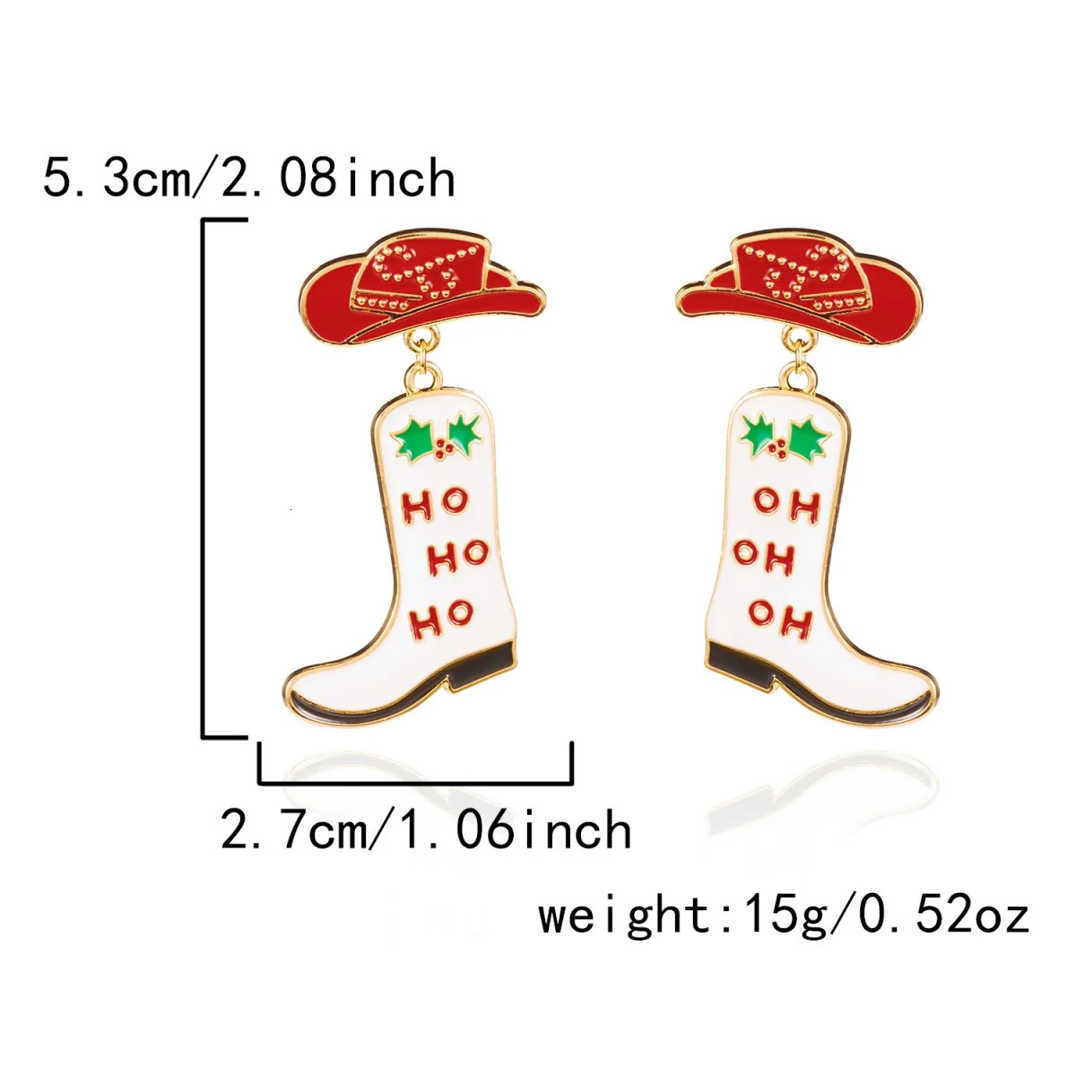 Christmas Earrings Enamel Cowboy Hat Boots Drop Earring Creative Trendy Year Holiday Dangle Party Jewelry Gift For Women Men 251104