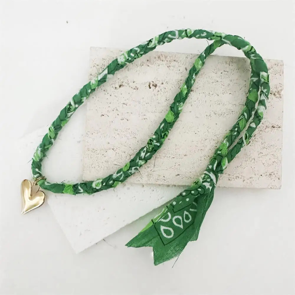 Geometric stainless steel heartshaped Bandana trendy necklace Summer Beach Vocation Jewelry 251031