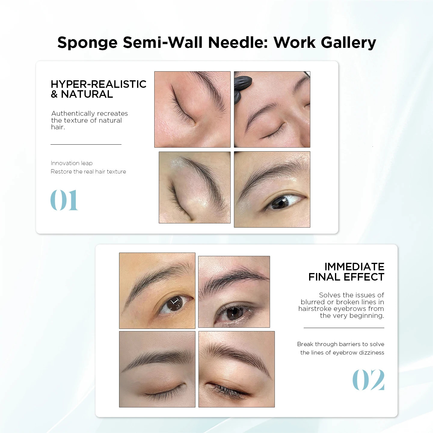 10Pcs U14/018-ST Universal Tattoo Cartridge Needles Built-in Sponge Half-wall Needle For Tattoo Machine For Eyebrow Lips Tattoo 251104