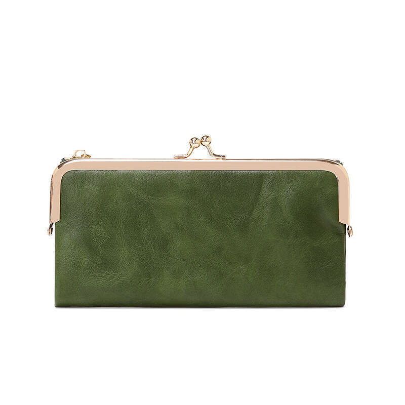 New Retro Clip Long Wallet Multifunctional Versatile Foldable Coin Purse Simple Portable Women's Clutch