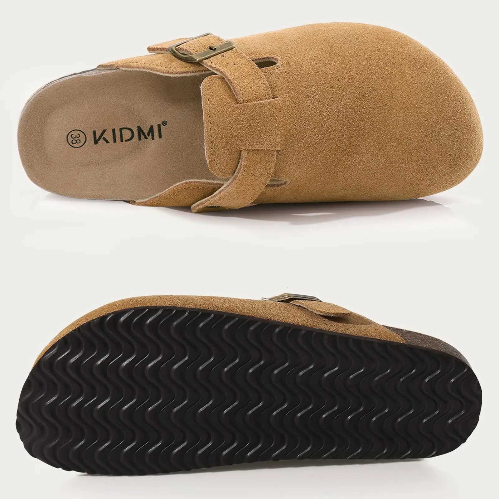 Asgard Wen Cork Sole s Slippers Fion Cow Suede Flat Mes With Adjustable Buckle Men Leather Potato Shoes Beach Sandals Y251105