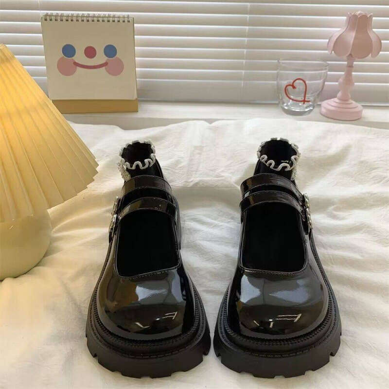 Large size 4142 Le Fu for women 2024 new spring sponge cake versatile British style small leather Mary Jane single shoes 43