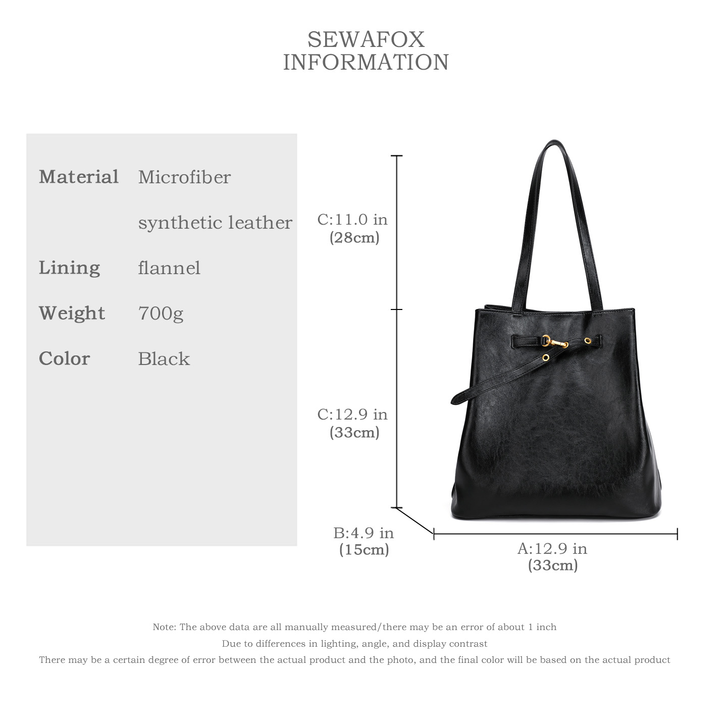 Sewafox women's bag, vegetable basket, water bucket bag, casual one shoulder large capacity commuting tote bag, handbag
